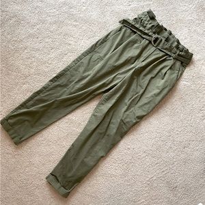 Green Pants with D-Ring Belt